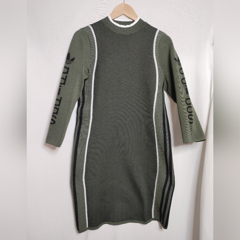 adidas Originals Green Bodycon Dress - Picture 8 of 9